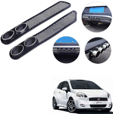 Qiisx Plastic Car Bumper Guard(Black, Pack of 2, Fiat, Punto)