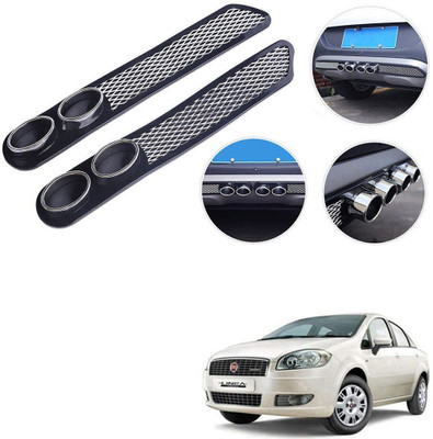 Qiisx Plastic Car Bumper Guard(Black, Pack of 2, Fiat, Linea Classic)