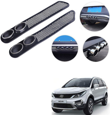 Qiisx Plastic Car Bumper Guard(Black, Pack of 2, Tata, Hexa)