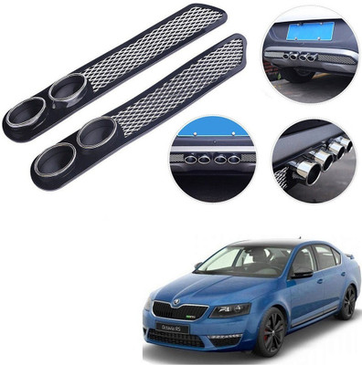 Qiisx Plastic Car Bumper Guard(Black, Pack of 2, Skoda, Octavia)