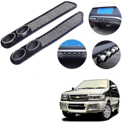 Qiisx Plastic Car Bumper Guard(Black, Pack of 2, Chevrolet, Tavera)