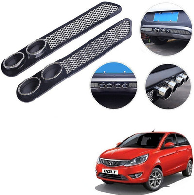 Qiisx Plastic Car Bumper Guard(Black, Pack of 2, Tata, Bolt)