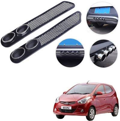 Qiisx Plastic Car Bumper Guard(Black, Silver, Pack of 2, Hyundai, Eon)