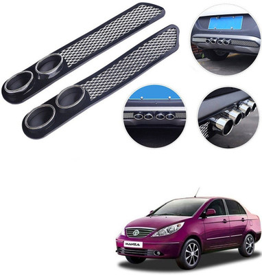 Qiisx Plastic Car Bumper Guard(Black, Pack of 2, Tata, Manza)