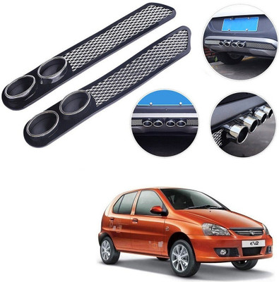 Qiisx Plastic Car Bumper Guard(Black, Pack of 2, Tata, Indica)