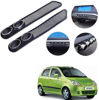 Qiisx Plastic Car Bumper Guard(Black, Pack of 2, Chevrolet, Spark)