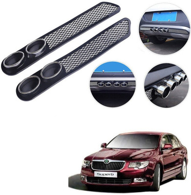 Qiisx Plastic Car Bumper Guard(Black, Pack of 2, Skoda, Superb)