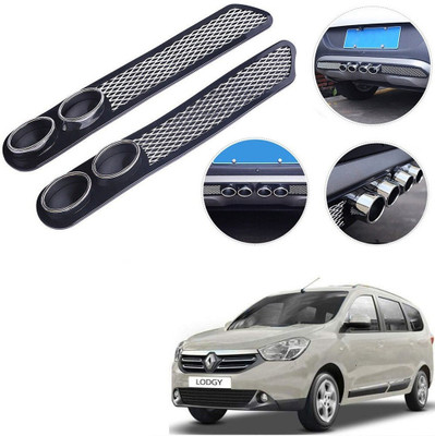 Qiisx Plastic Car Bumper Guard(Black, Pack of 2, Renault, Lodgy)