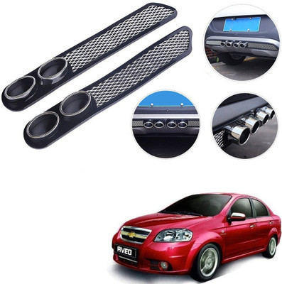 Qiisx Plastic Car Bumper Guard(Black, Pack of 2, Chevrolet, Aveo)