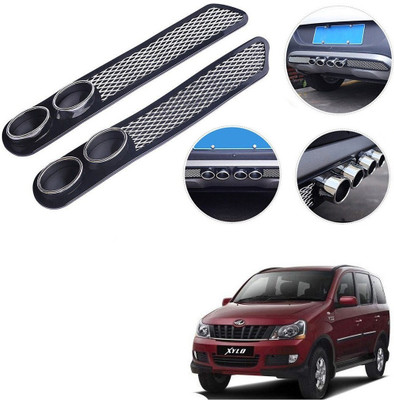 Qiisx Plastic Car Bumper Guard(Black, Silver, Pack of 2, Mahindra, Xylo)