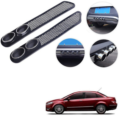 Qiisx Plastic Car Bumper Guard(Black, Pack of 2, Fiat, Linea)