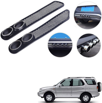 Qiisx Plastic Car Bumper Guard(Black, Pack of 2, Tata, Safari)