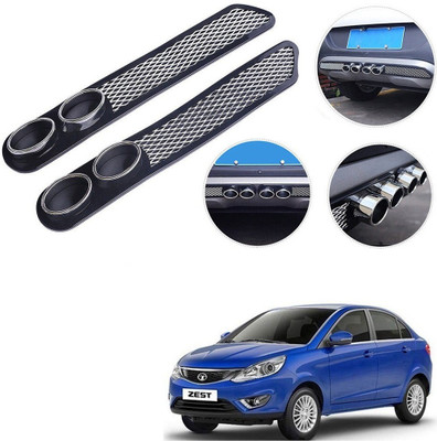 Qiisx Plastic Car Bumper Guard(Black, Pack of 2, Tata, Zest)