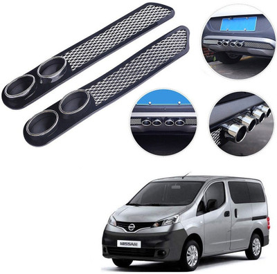 Qiisx Plastic Car Bumper Guard(Black, Pack of 2, Nissan, Evalia)