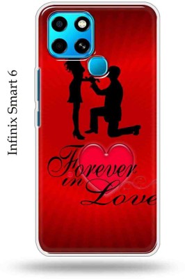 Masterprint Back Cover for Infinix Smart 6(Red, Black, Silicon, Pack of: 1)