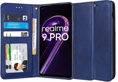 Unistuff Flip Cover for Realme 9 Pro 5G(Blue, Dual Protection, Pack of: 1)