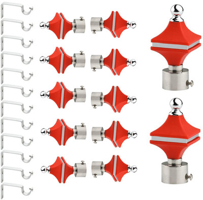 Karrington Red Rod Rail Bracket, Curtain Knobs(Pack of 24)