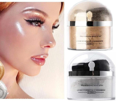 Latixmat Best Shimmer Finish Gold & Silver Highlighter Powder Pack Of 2  Highlighter(Gold & Silver)