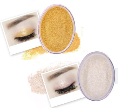 GFSU 2 IN 1 WHITENING LOOSE POWDER Highlighter (Silver) {Gold} Pack Of 2  Highlighter(Golden, Silver)
