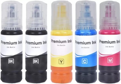 ZOKIO Refill Ink Pack Of 5 for 003 Epson L3110,L3150,L5190,L1110,L4150,L6170 Black + Tri Color Combo Pack Ink Bottle