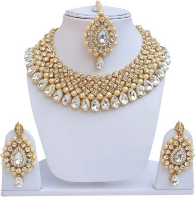 KLASSIC JEWELS Alloy Gold-plated Gold Jewellery Set(Pack of 1)