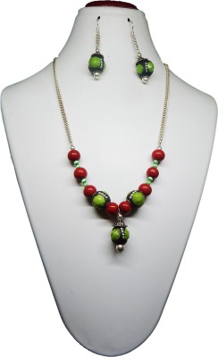 Jaya Vision Jewelry Glass Red, Green Jewellery Set(Pack of 1)