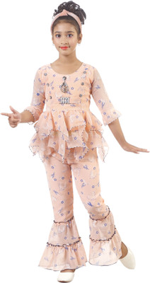 FashionID Girls Party(Festive) Top Trouser(PEACH)