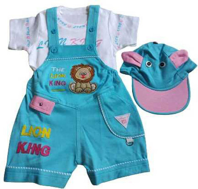shriramkids Dungaree For Baby Boys & Baby Girls Party Printed, Graphic Print Cotton Blend(Blue, Pack of 1)