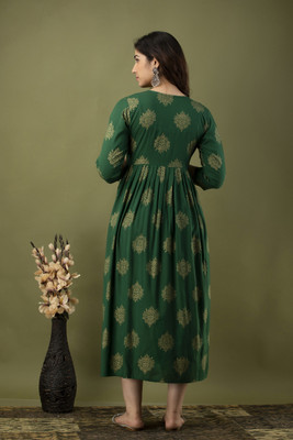 Mialo fashion Flared/A-line Gown(Green)