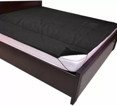 A CUBE LUXURY SOLUTIONS Mattress Topper Double Size Waterproof Mattress Cover(Black)
