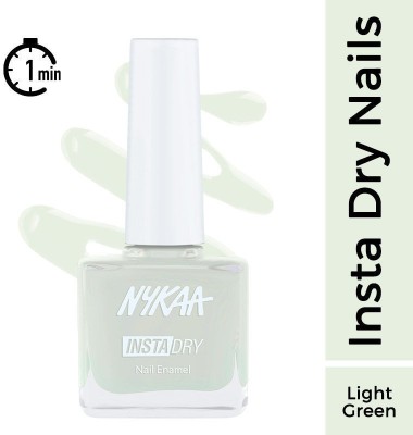 NYKAA Insta Dry Fast Drying Nail Enamel Polish Green Grid 358 - Light Green