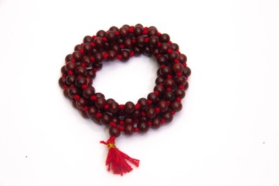 Sarvaksh Natural Red Sandalwood (Lal Chandan) Mala | 108+1 Beads | 7.00 mm Bead Size | Wood Chain