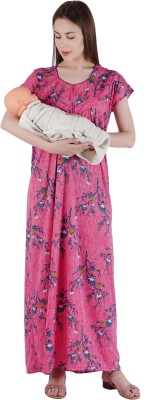 archi creation Women Maternity/Nursing Nighty(Pink)