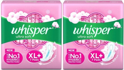 Whisper Ultra Soft XL Wing ( 7+7 pads ) Sanitary Sanitary Pad  (Pack of 2)
