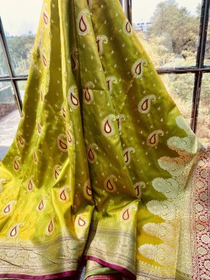 SHOPEEZY TEX FAB Woven Banarasi Silk Blend, Art Silk Saree(Light Green)