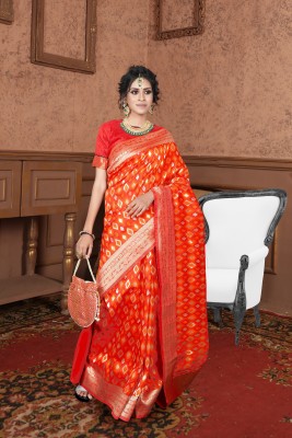 Turangam Export Woven Bollywood Pure Silk Saree(Multicolor)