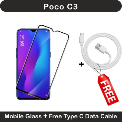 Red Robin Edge To Edge Tempered Glass for POCO C3(Pack of 1)