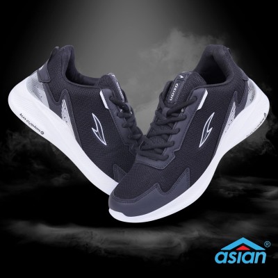 asian Newton-01 Men's Lightweight Running Shoes Sneakers For Men(Black)