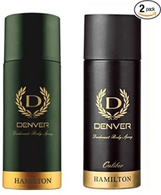 DENVER Deodorant Combo Pack 2 For Men (165ml) (Hamilton And Caliber) Deodorant Spray  -  For Men(330 ml, Pack of 2)