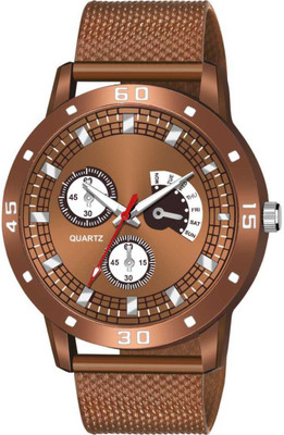 KU BROWN Plastic BELT ANALOG WATCH FOR MEN AND BOYS Analog Watch Analog Watch  - For Men
