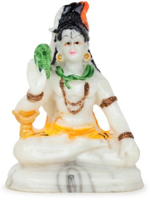 OM GIFT Shiv Shankar Bholenath Idol for car Dashboard Home Temple Decorative Showpiece  -  10 cm(Marble, Multicolor)