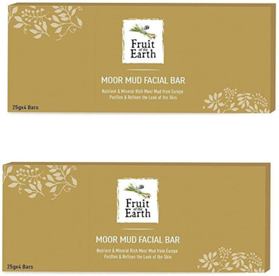 Modicare Fruit of The Earth Moor Mud Facial Bar Nutrient and Mineral (25g*4), Pack of 2(2 x 100 g)