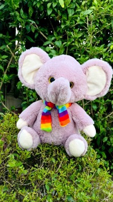 KRIDNAK Cute Huggable Gracy Elle/Baby Elephant Stuffed Soft Toy For Kids/Girls/Gift  - 30 cm(Purple)