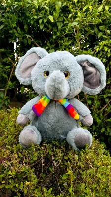 Fun Zoo Cute huggable Gracy Elle/Baby Elephant stuffed soft toy for kids/Girls/Gift  - 30 cm(Grey)