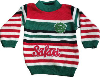 NKG FASHION Striped High Neck Casual Baby Boys & Baby Girls Red Sweater