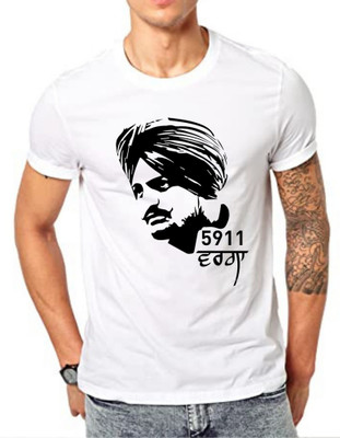 Ruzim Graphic Print Men Round Neck White T-Shirt