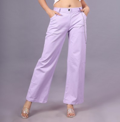 High-Buy Relaxed Women Purple Trousers