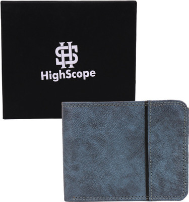 highscope Men Formal Blue Artificial Leather Wallet(3 Card Slots)