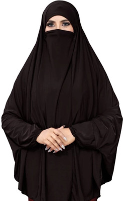 kalvine Cotton Silk Naqab With Hijab(Black)