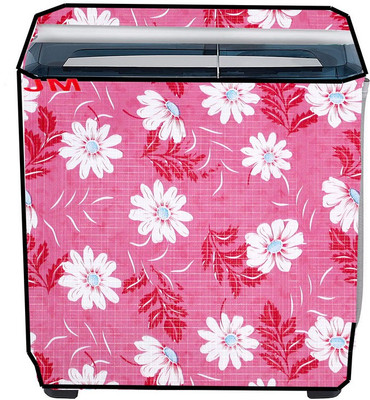 JM Homefurnishings Semi-Automatic Washing Machine  Cover(Width: 83 cm, Pink, White)